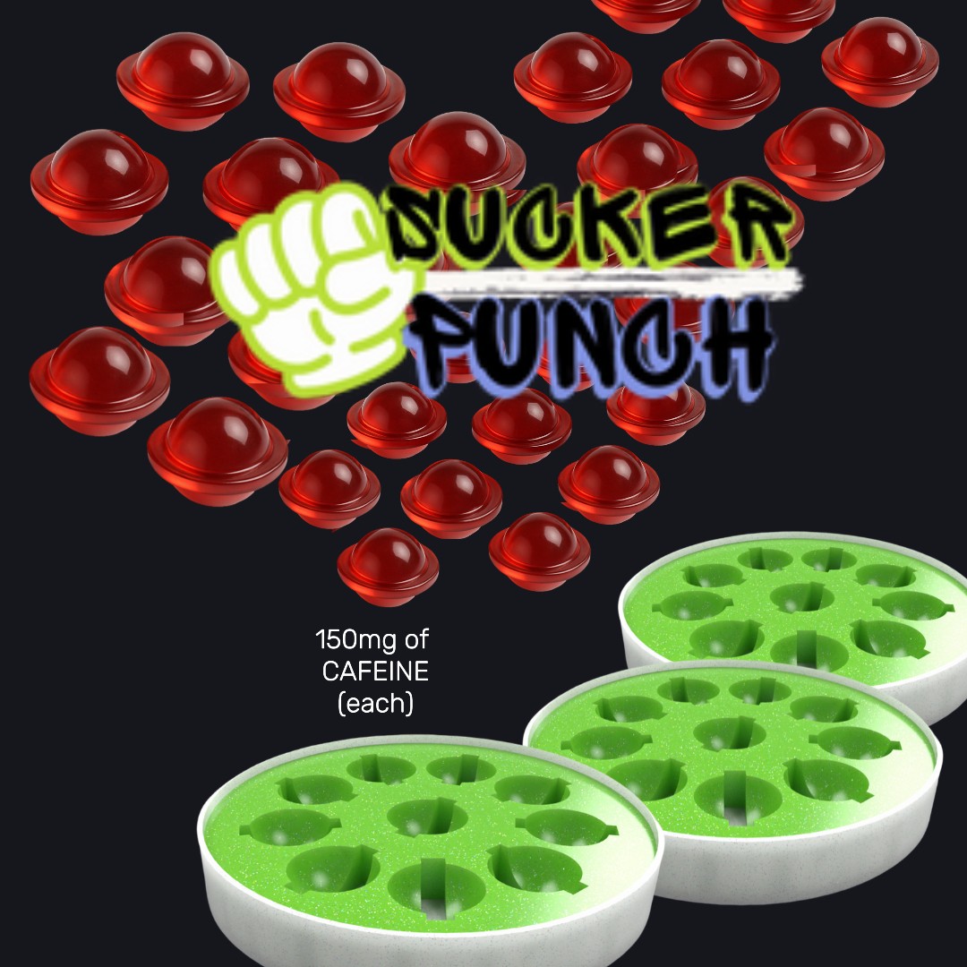 Sucker Punch - 30 Pack - 150 mg Strawberry - Caffeine Candy